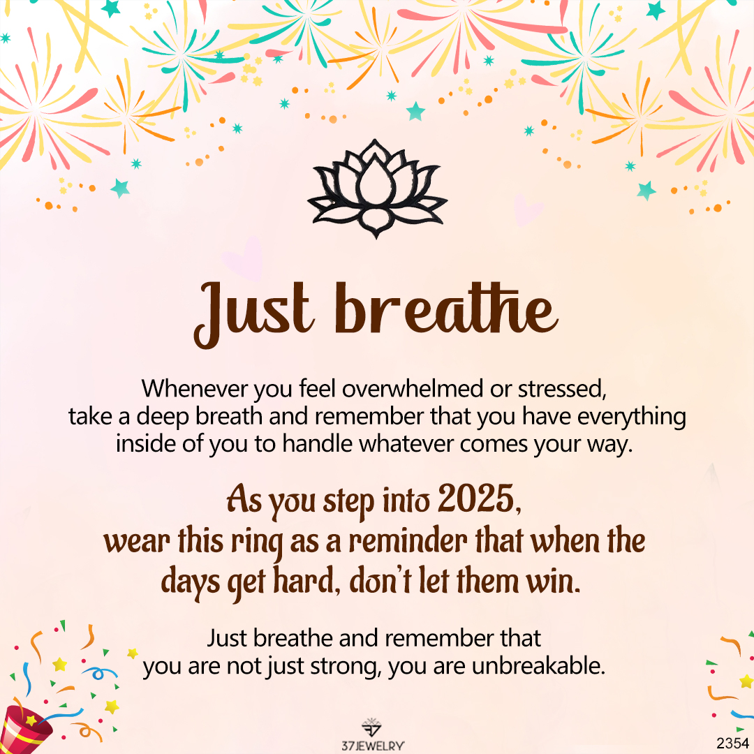 Just breathe  Lotus Ring