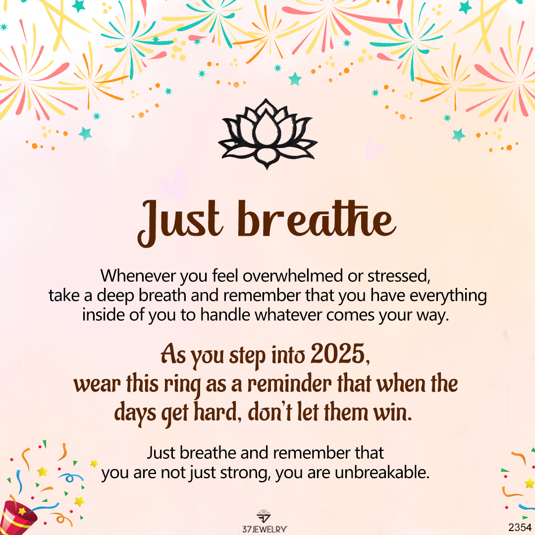 Just breathe  Lotus Ring