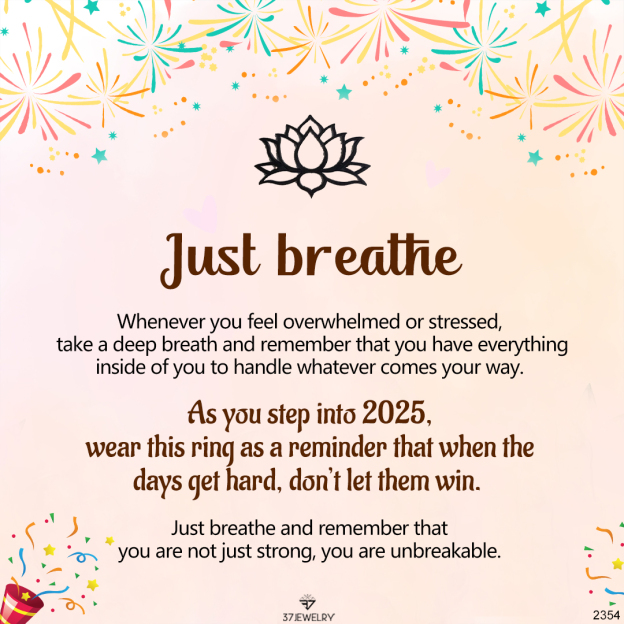 Just breathe  Lotus Ring