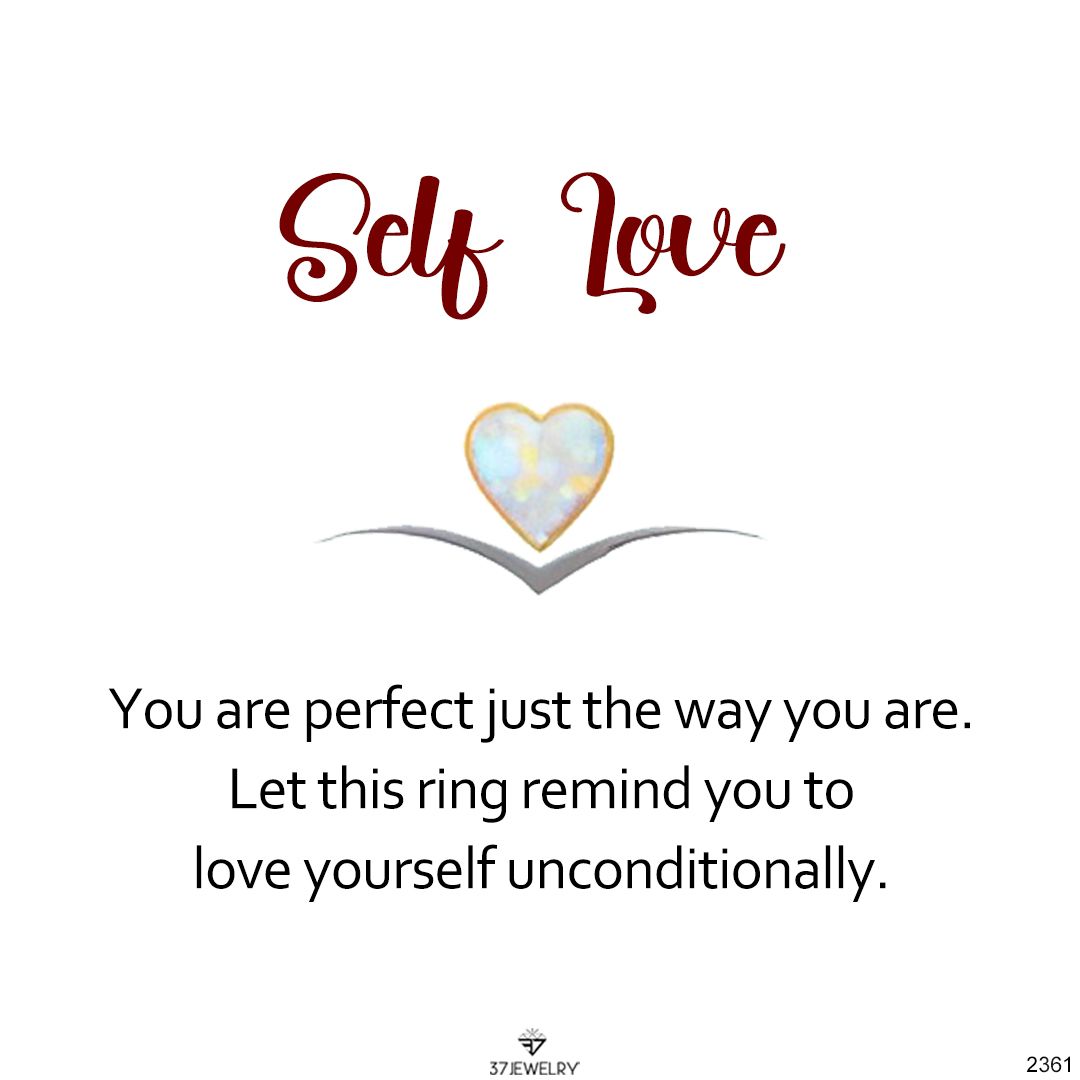 For Self - Remember to love yourself unconditionally Square Diamond Ring