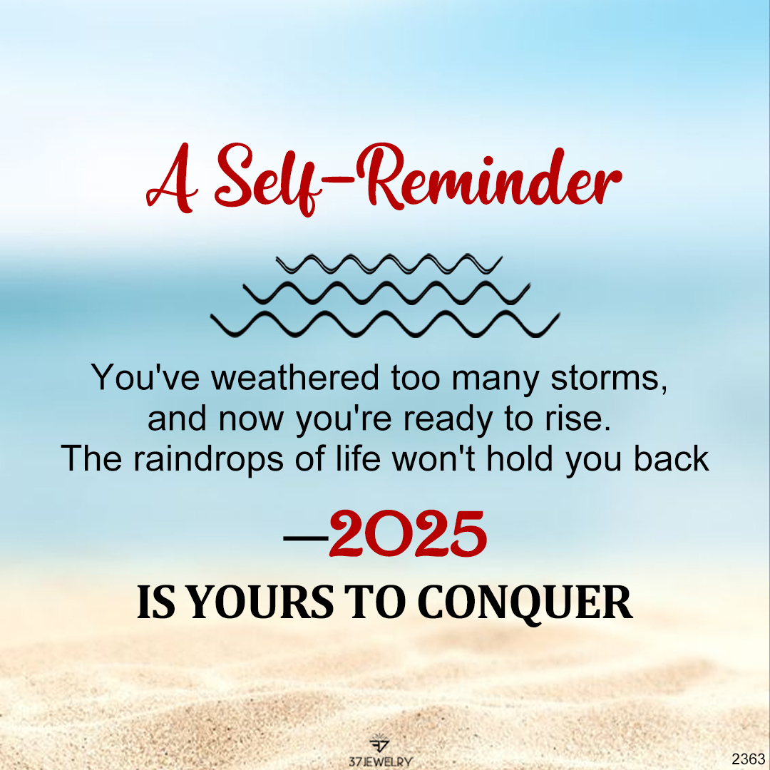 For Self - S925 Survived Too Many Storms Raindrop New Year Ring