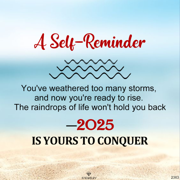 For Self - S925 Survived Too Many Storms Raindrop New Year Ring