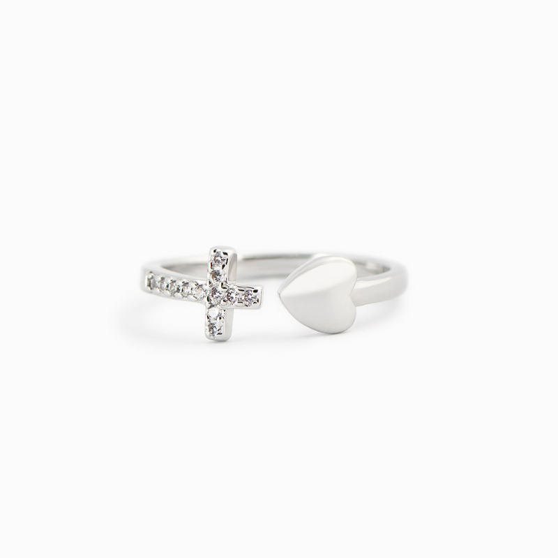 For Daughter - Heart Cross Pray Ring
