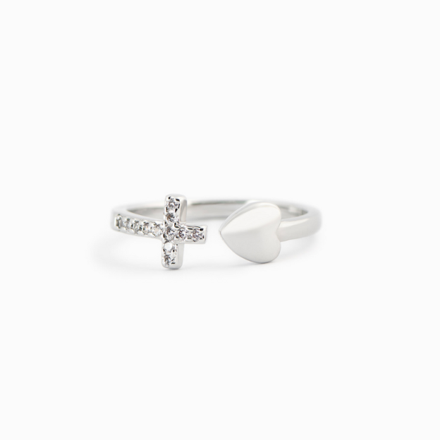 For Daughter - Heart Cross Pray Ring