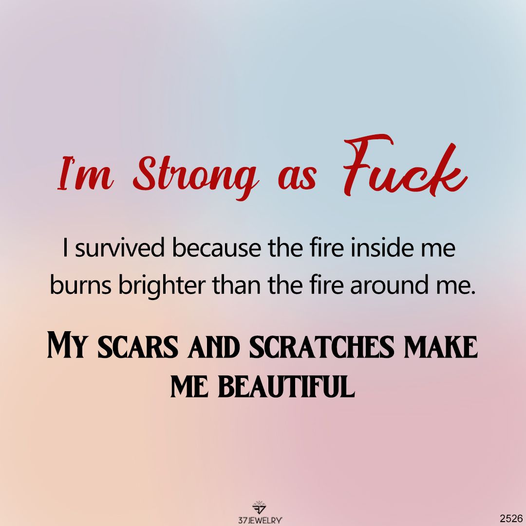 I am strong as fuck Dainty Bar Ring 