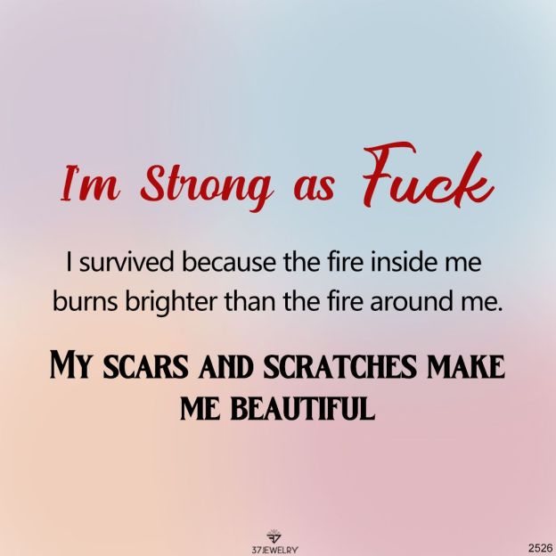 I am strong as fuck Dainty Bar Ring 