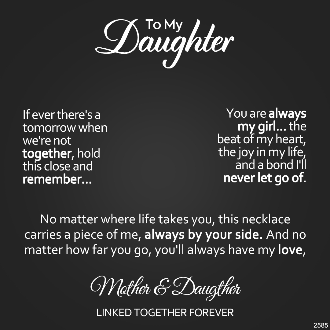 For Daughter - Mother & Daughter Linked Together Forever Circle Necklace