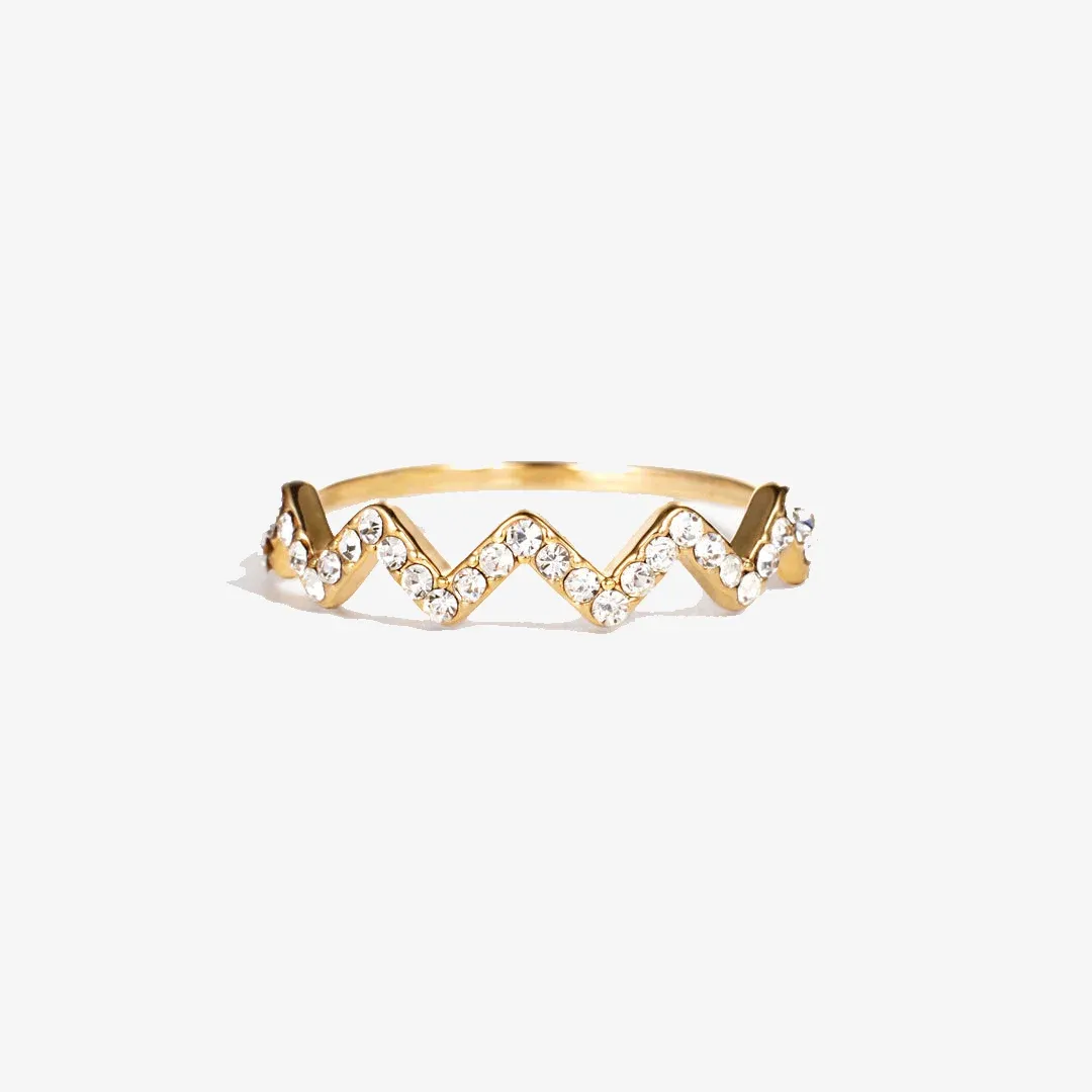 For Daughter - Mom's Love Highs & Lows Wave Ring