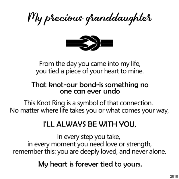 For My Granddaughter - I'll Always Be With You Love Knot Ring