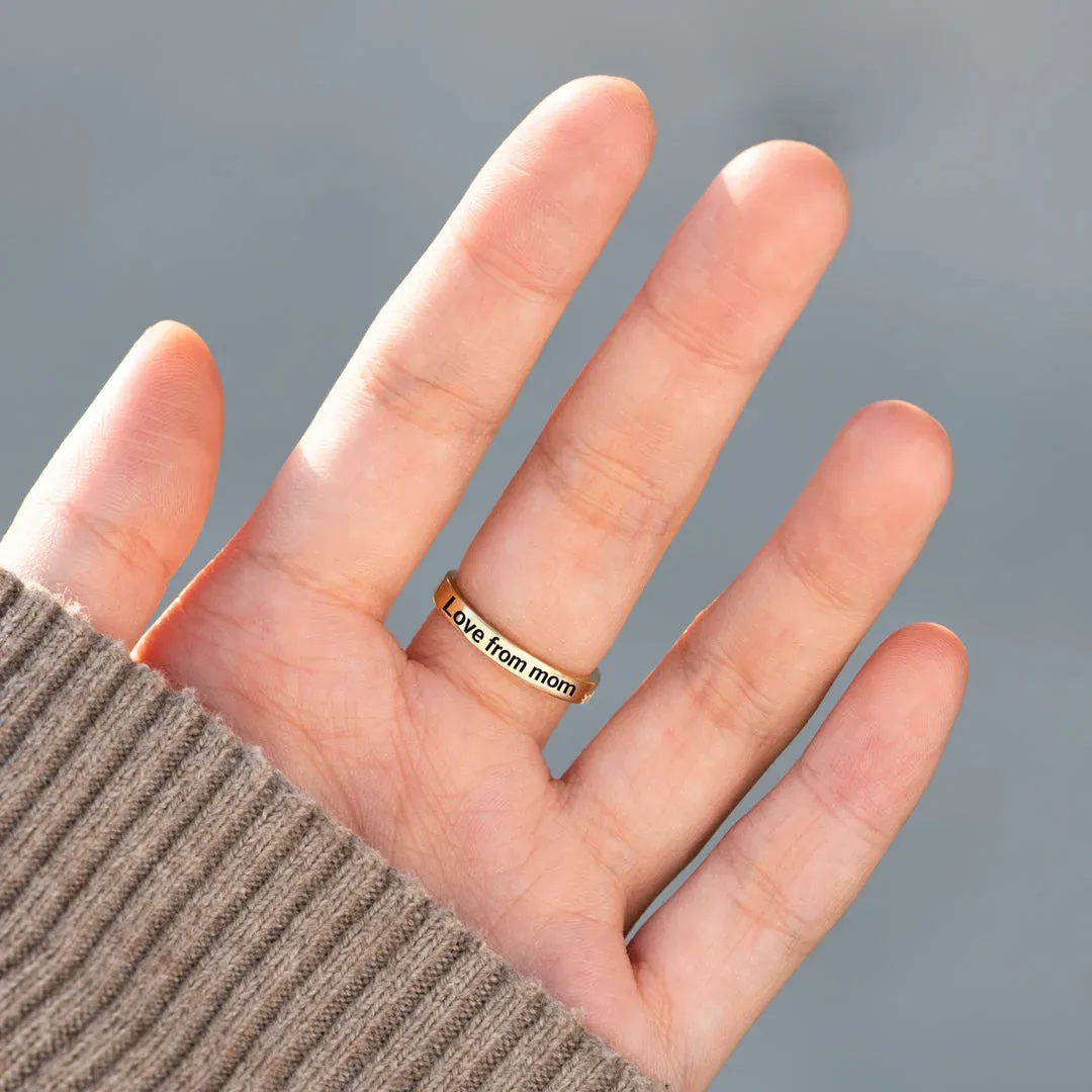 For Daughter - Mom's Love Highs & Lows Wave Ring