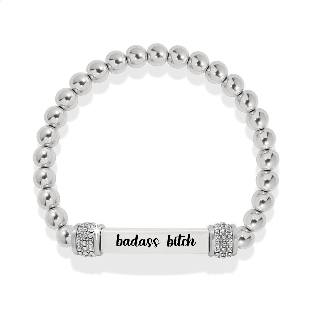 Badass Bitch Dainty diamond bead Bracelet