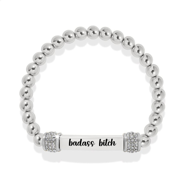 Badass Bitch Dainty diamond bead Bracelet