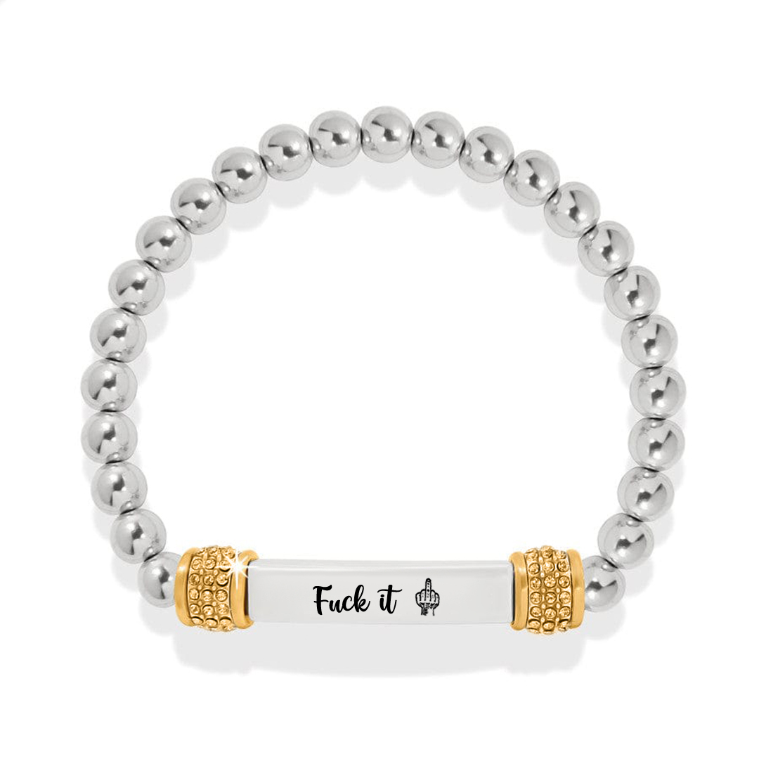 Fuck It Dainty diamond bead Bracelet