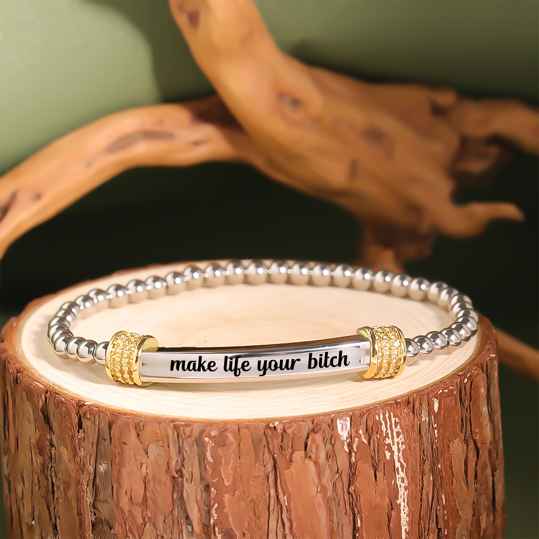 Fighting Long Diamond Beaded Stretch Bracelet