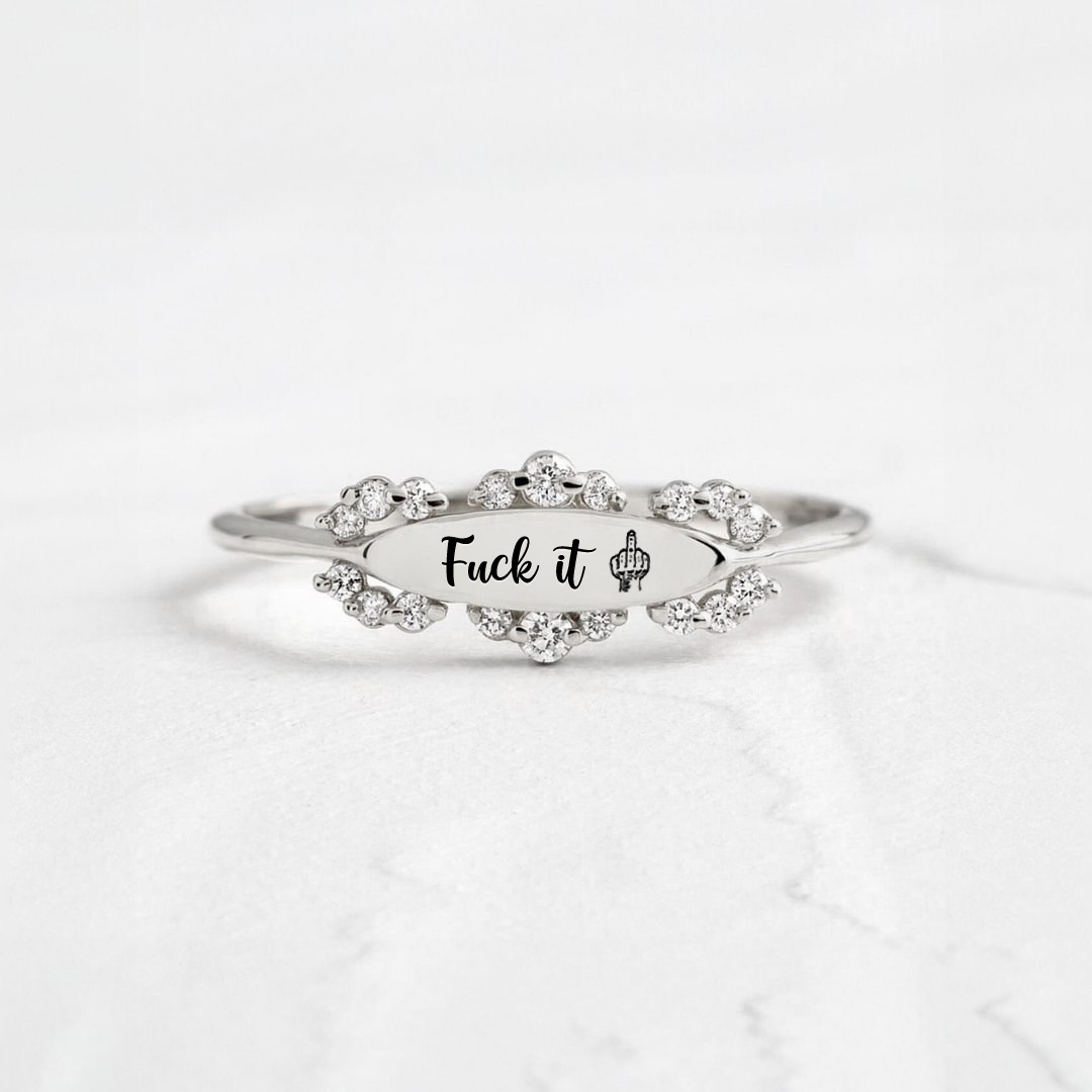 Fuck It Diamond Oval Ring