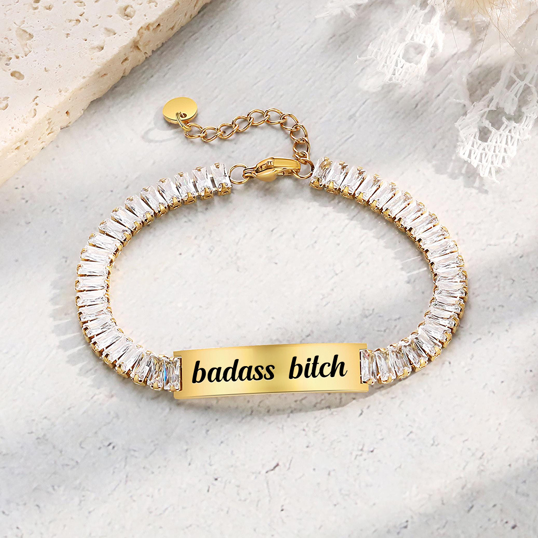 Badass Bitch Short Tennis Bracelet
