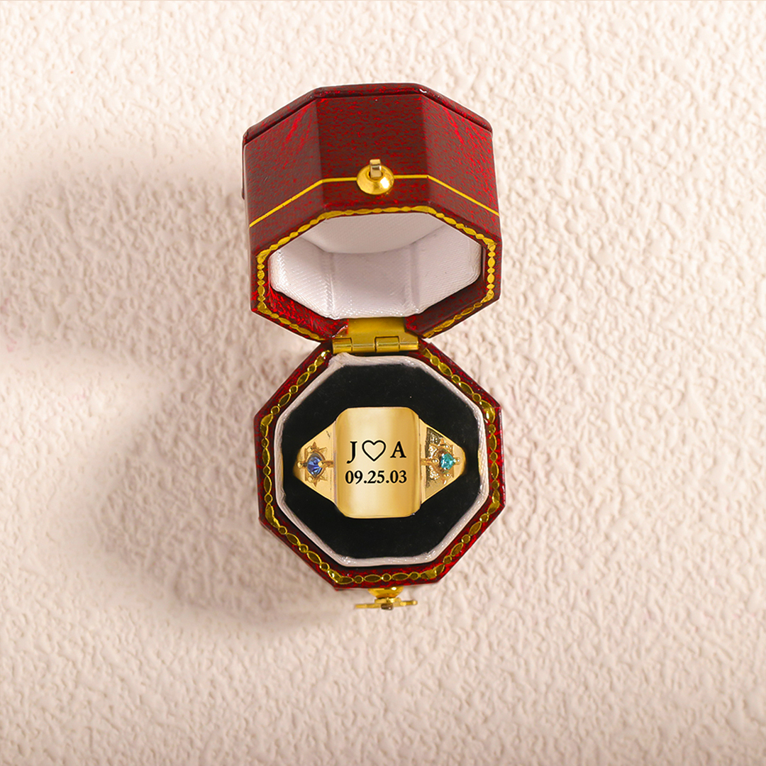 S925 Custom Initial & Special Date Ring