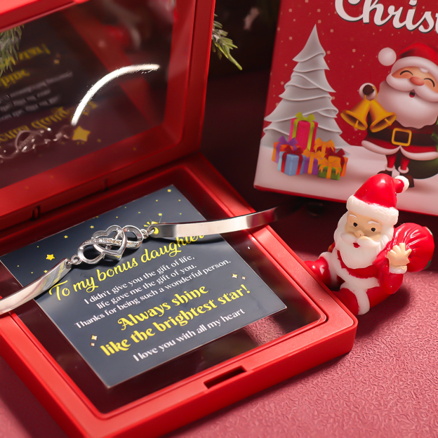 For Bonus Daughter - Infinity Heart Bracelet with Christmas Pack