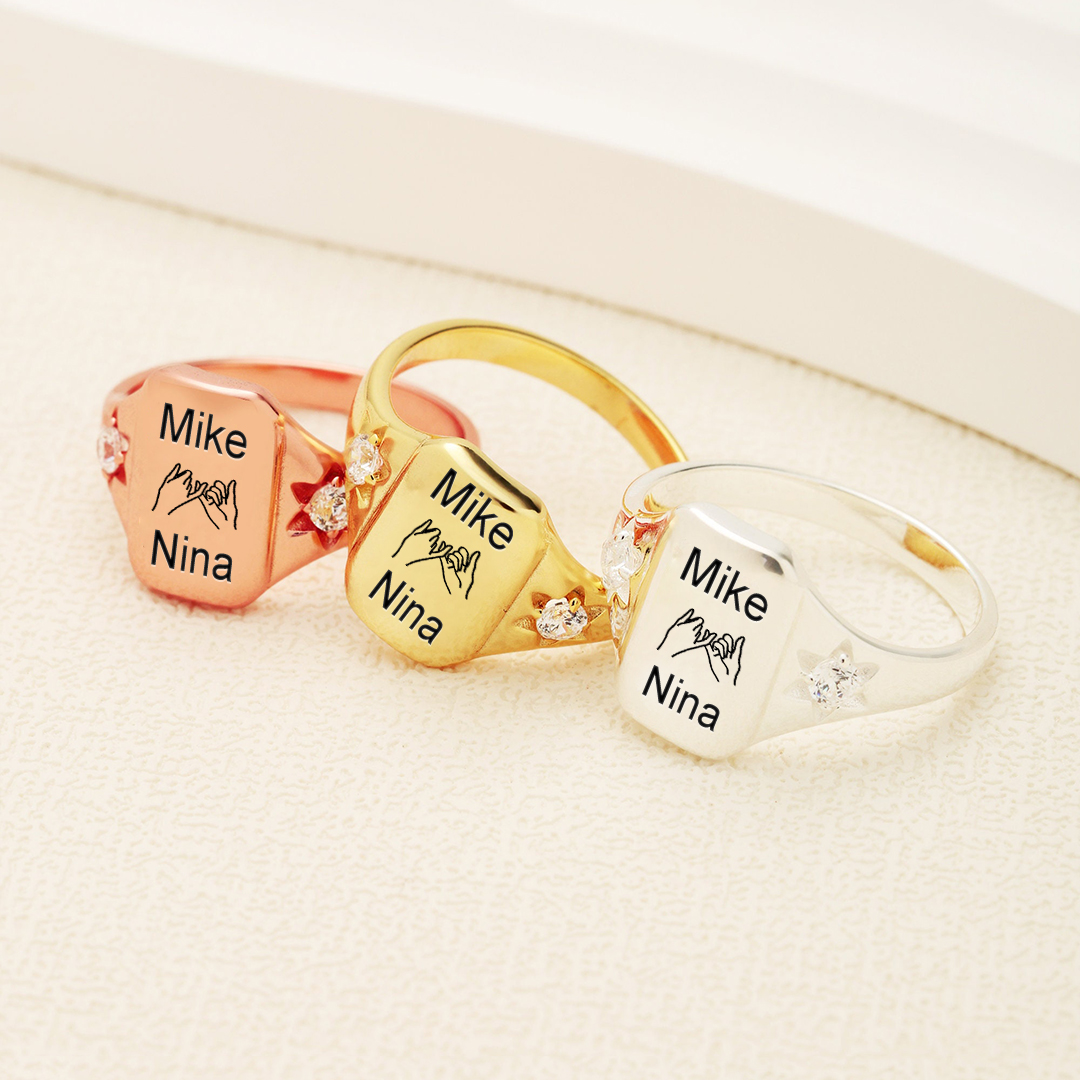 S925 Custom Names  Dainty Ring