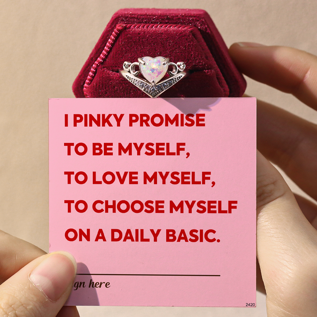 Self Love Love Pinky promise Crown Opal Stone Ring