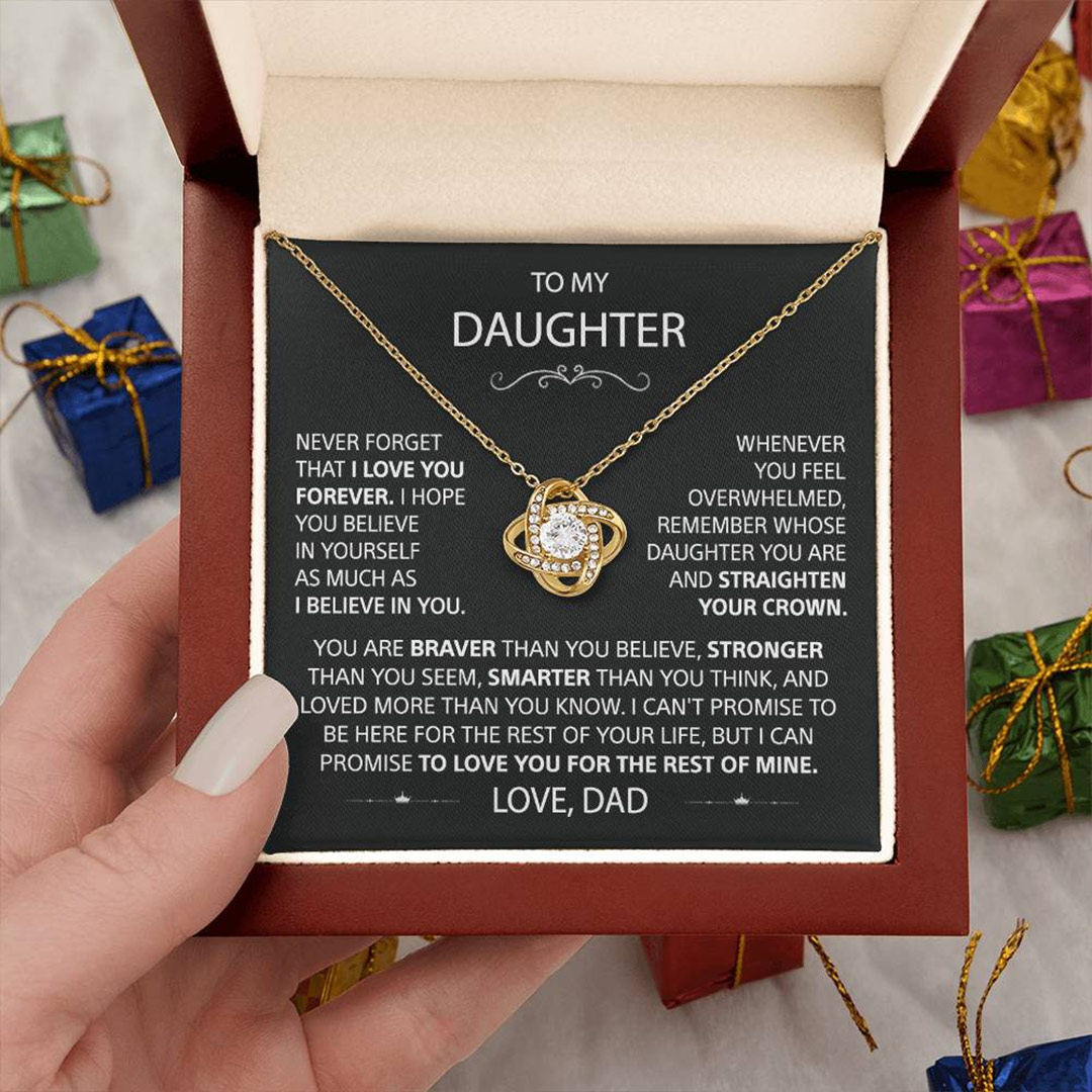 For Daughter - Love From Dad Love Knot Necklace