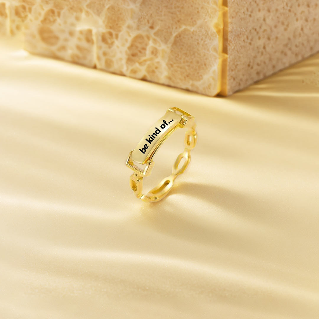Creative Custom Letters Chain Engraved Ring