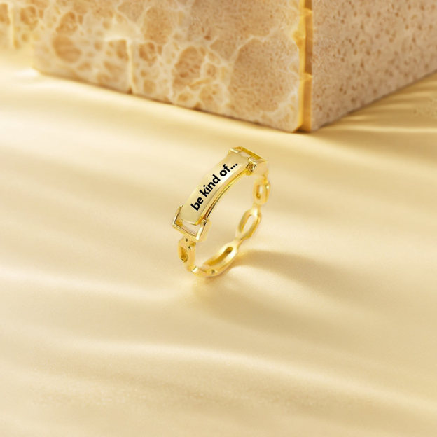 Creative Custom Letters Chain Engraved Ring