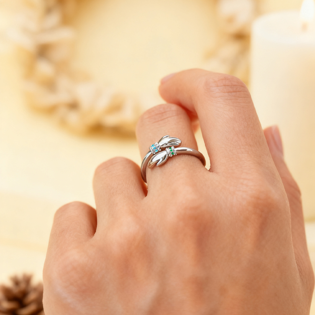 For Daughter - S925  Love Always Be With You  Custom Birthstone Hug Ring