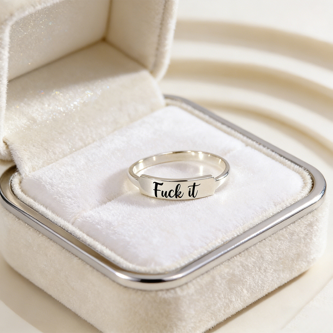 Fuck It Dainty Bar Ring