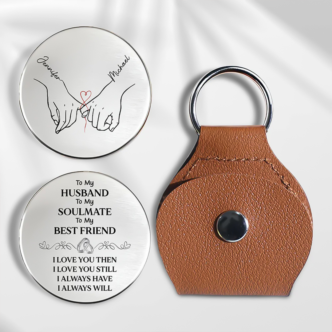 For Love-Personalized Couple Hand-Holding Name Coin