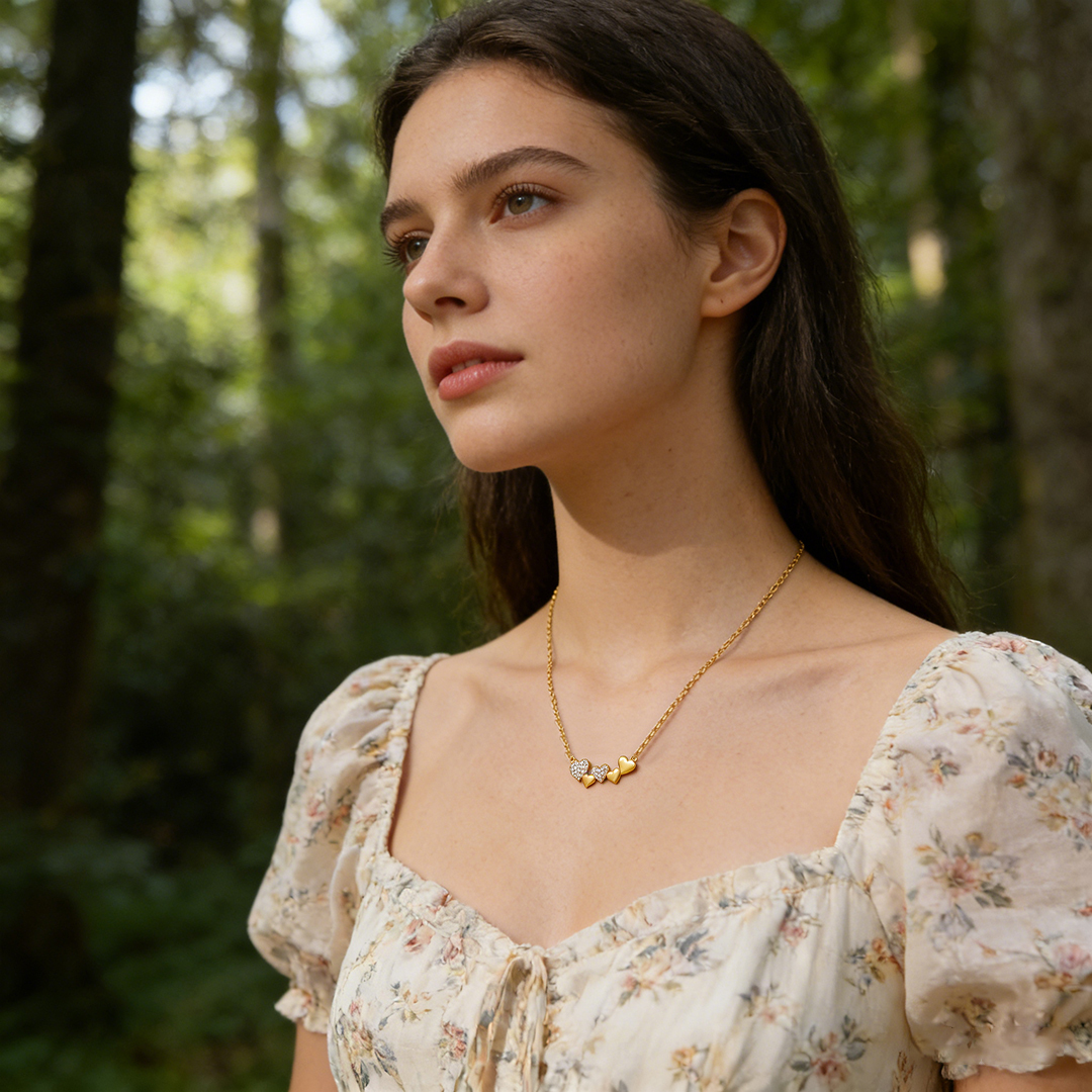 For Friends-Girl Gang Five Heart Necklace 👑