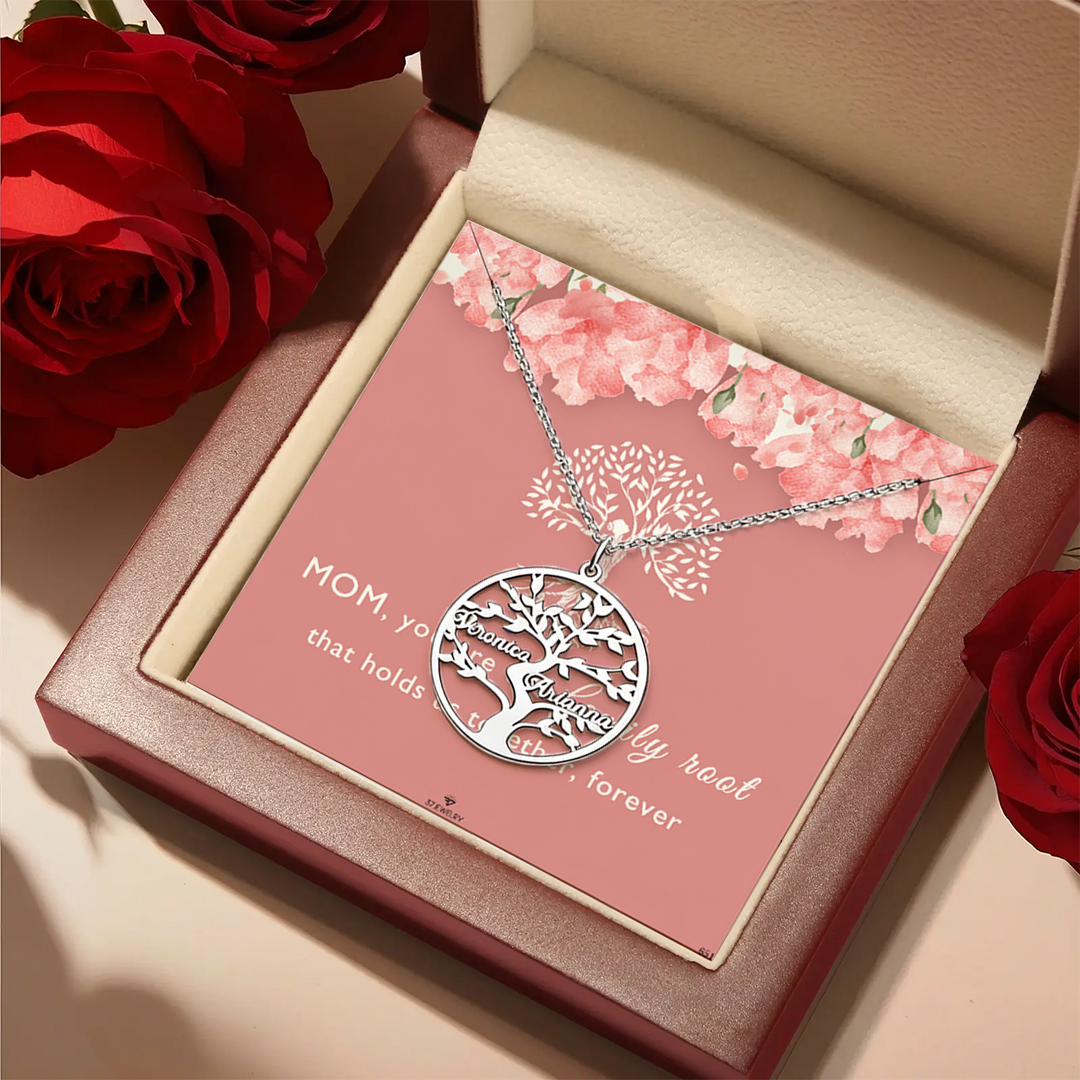For Mom - The Family Root Customized 1-10 Names Family Tree Necklace