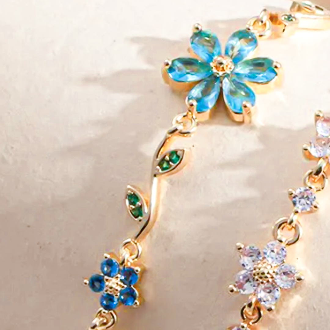 Bloom In Your Own Time Flowers & Leaves Bracelet