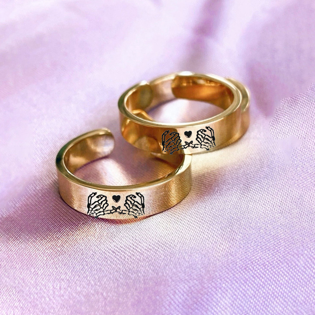 For Friend - S925 You Are My Ride or Die Skeleton Pinky Promise Ring 