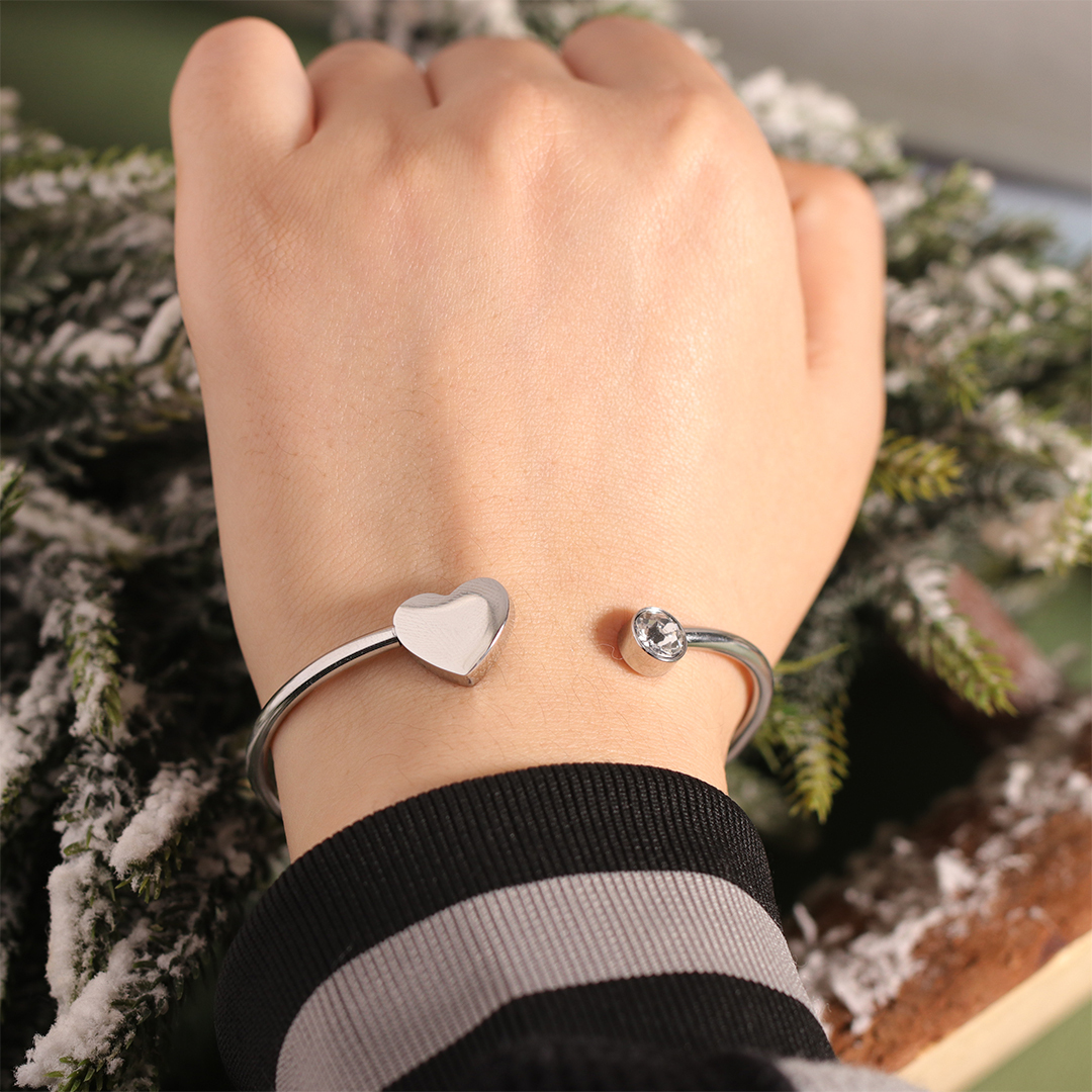 For Bonus Daughter - I Love You Heart-shaped Open Bracelet