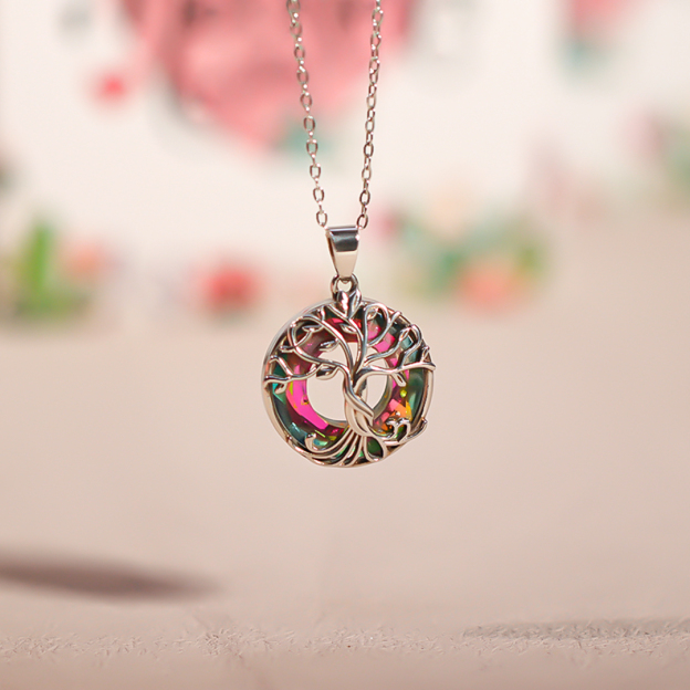 For Mom - S925 Mom is the Family Root Tree Crystal Necklace