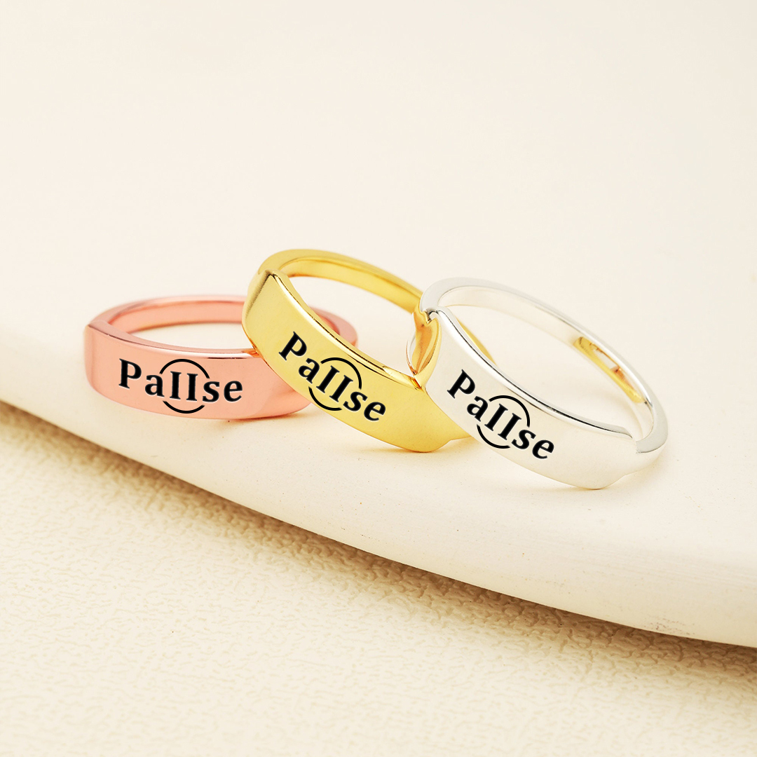 Pause Dainty Bar Ring