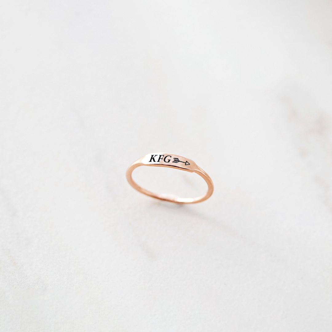 Keep Fucking Going Dainty Bar Ring