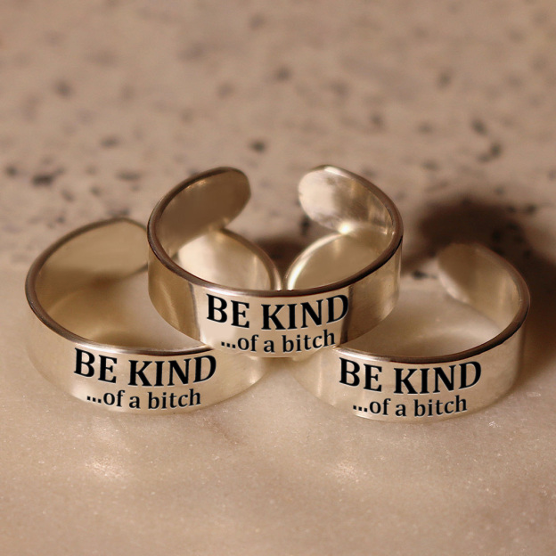 Be Kind...of a B❤tch Wide Band Ring