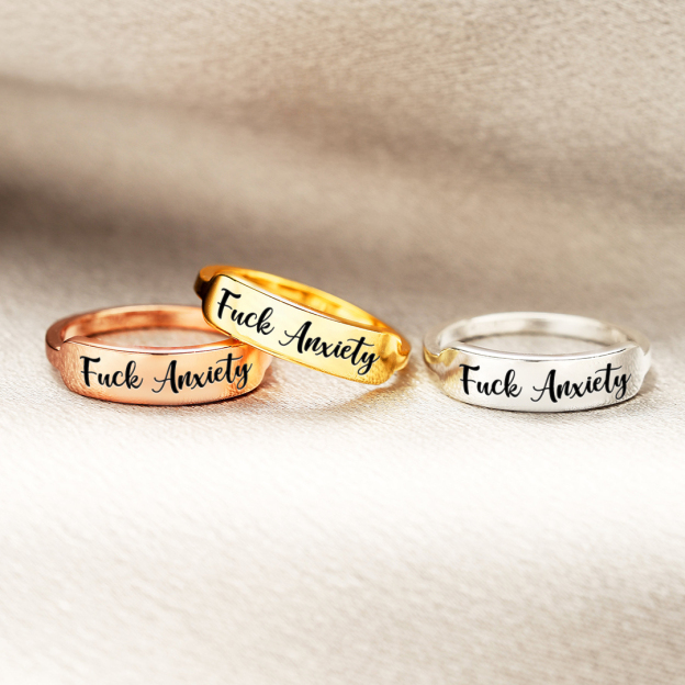 FUCk Anxiety Bar Ring