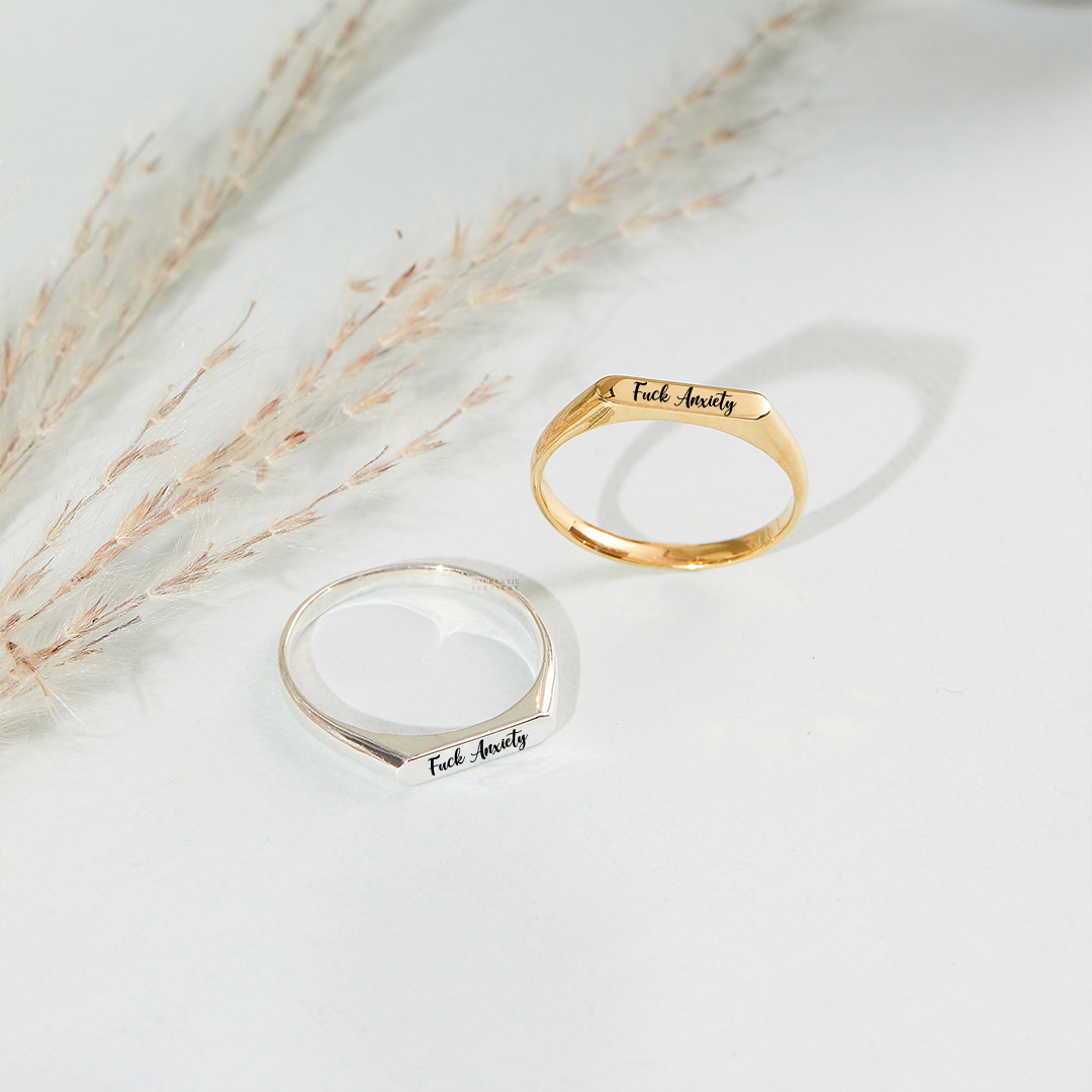 Fuck Anxiety Bar Ring