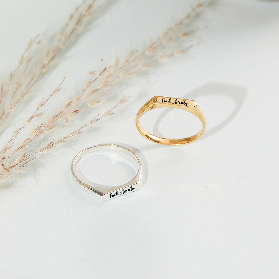 Fuck Anxiety Bar Ring