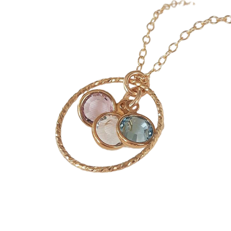 Circle Birthstone Custom Necklace