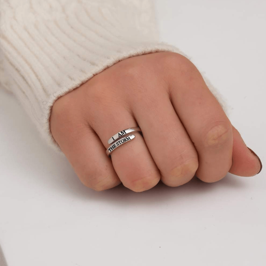 For Daughter - S925 "I AM THE STORM" Adjustable Ring