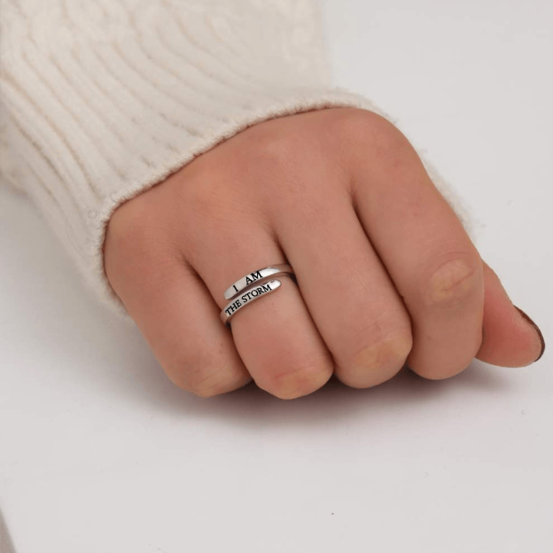For Daughter - S925 "I AM THE STORM" Adjustable Ring