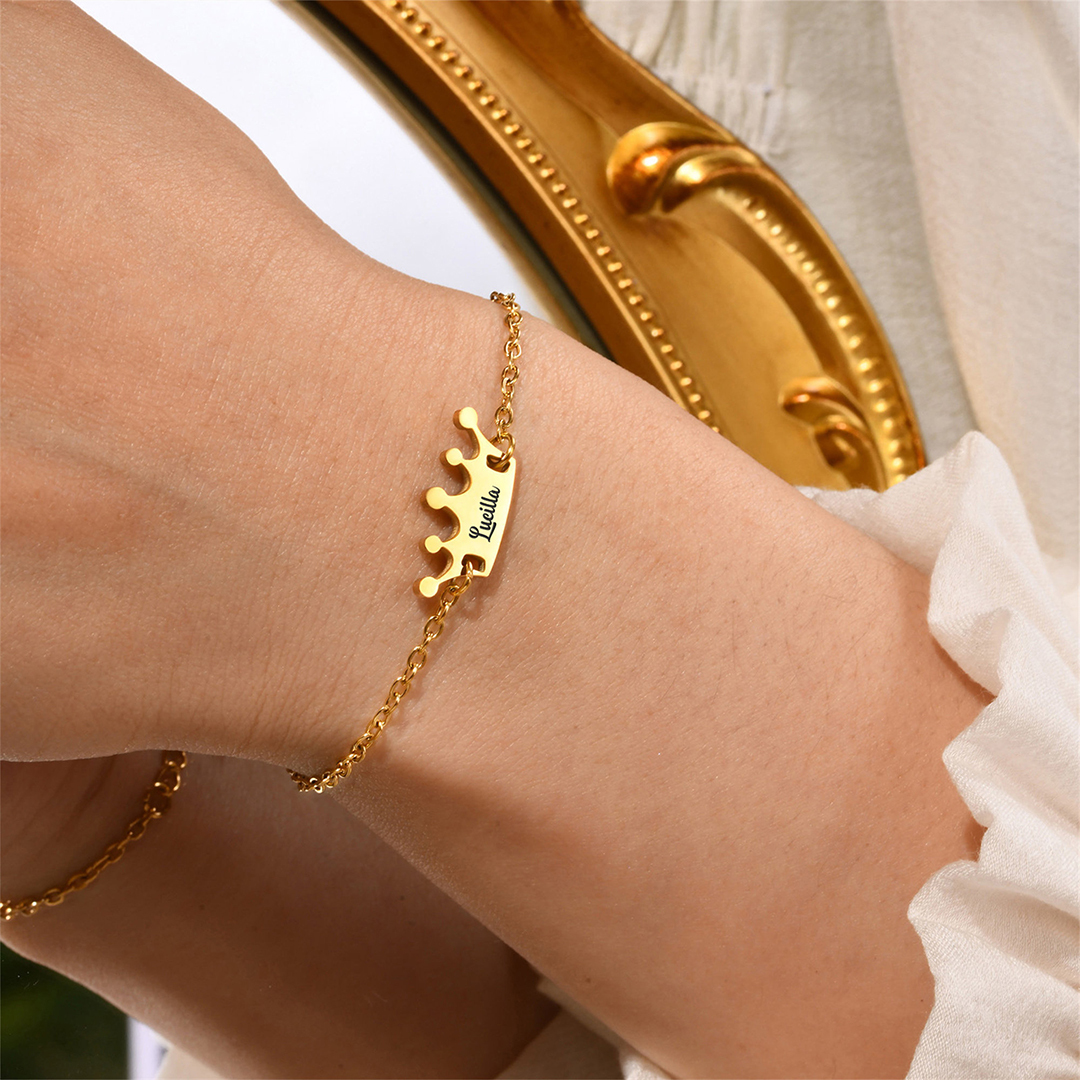 Custom Name Crown Bracelet
