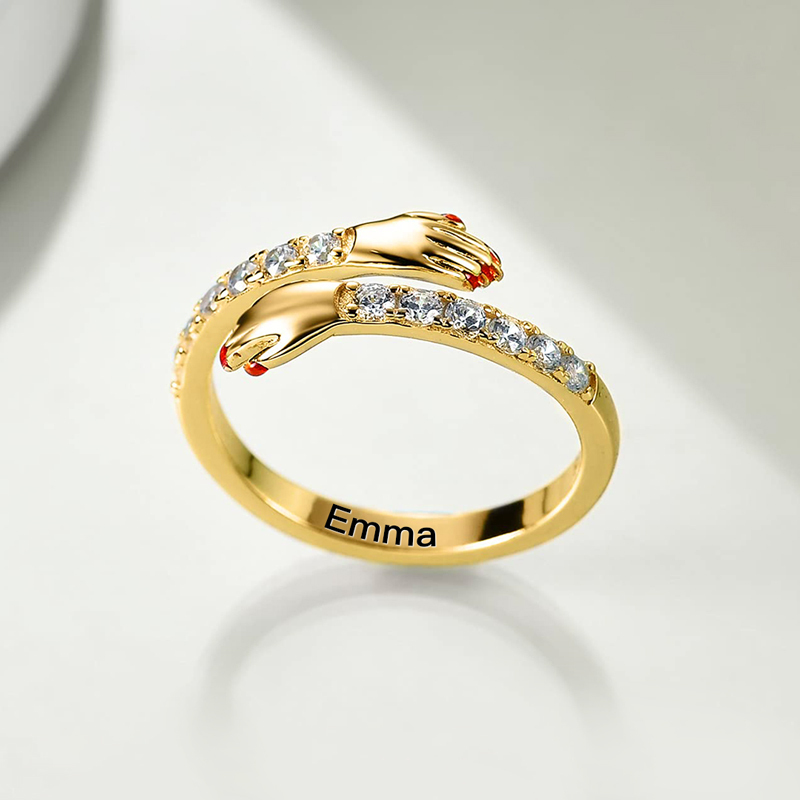 Custom Name Embrace Ring