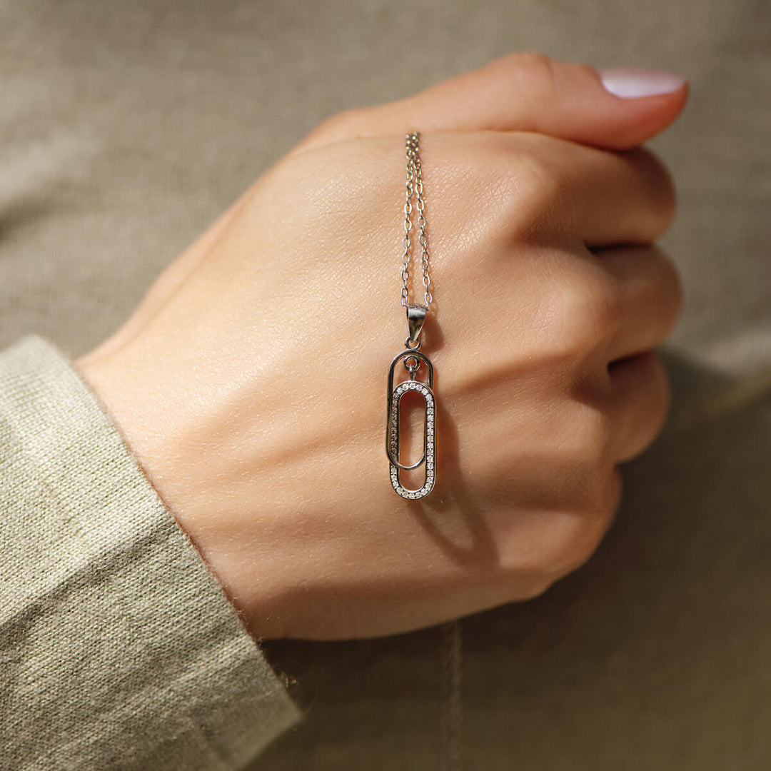 S925 Mother and Daughter Forever Linked Together Circle necklace