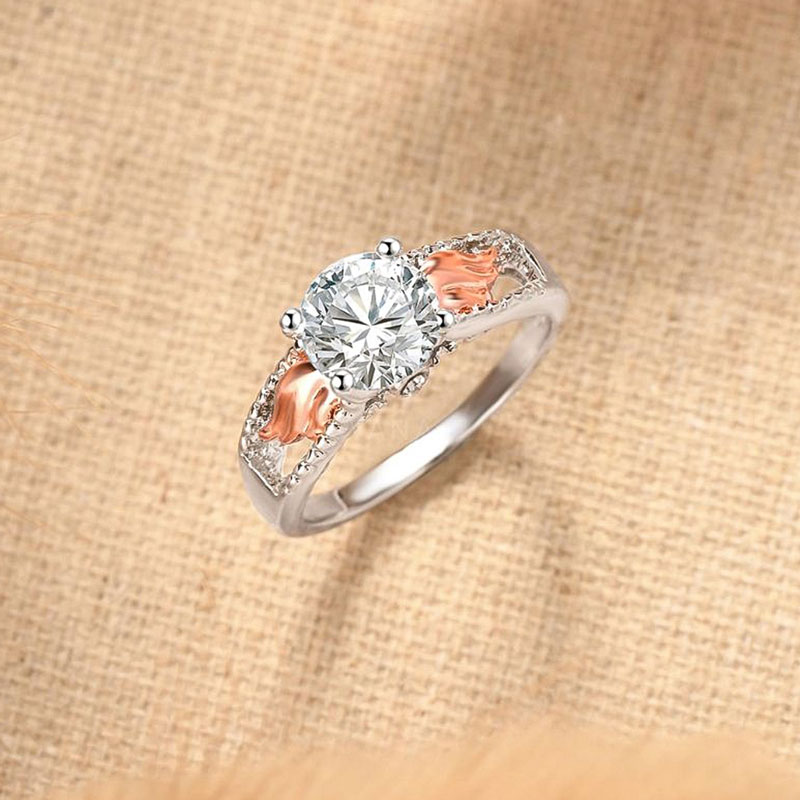 For Memorial - I Will Hold You In My Heart Diamond Wings Name Custom Ring