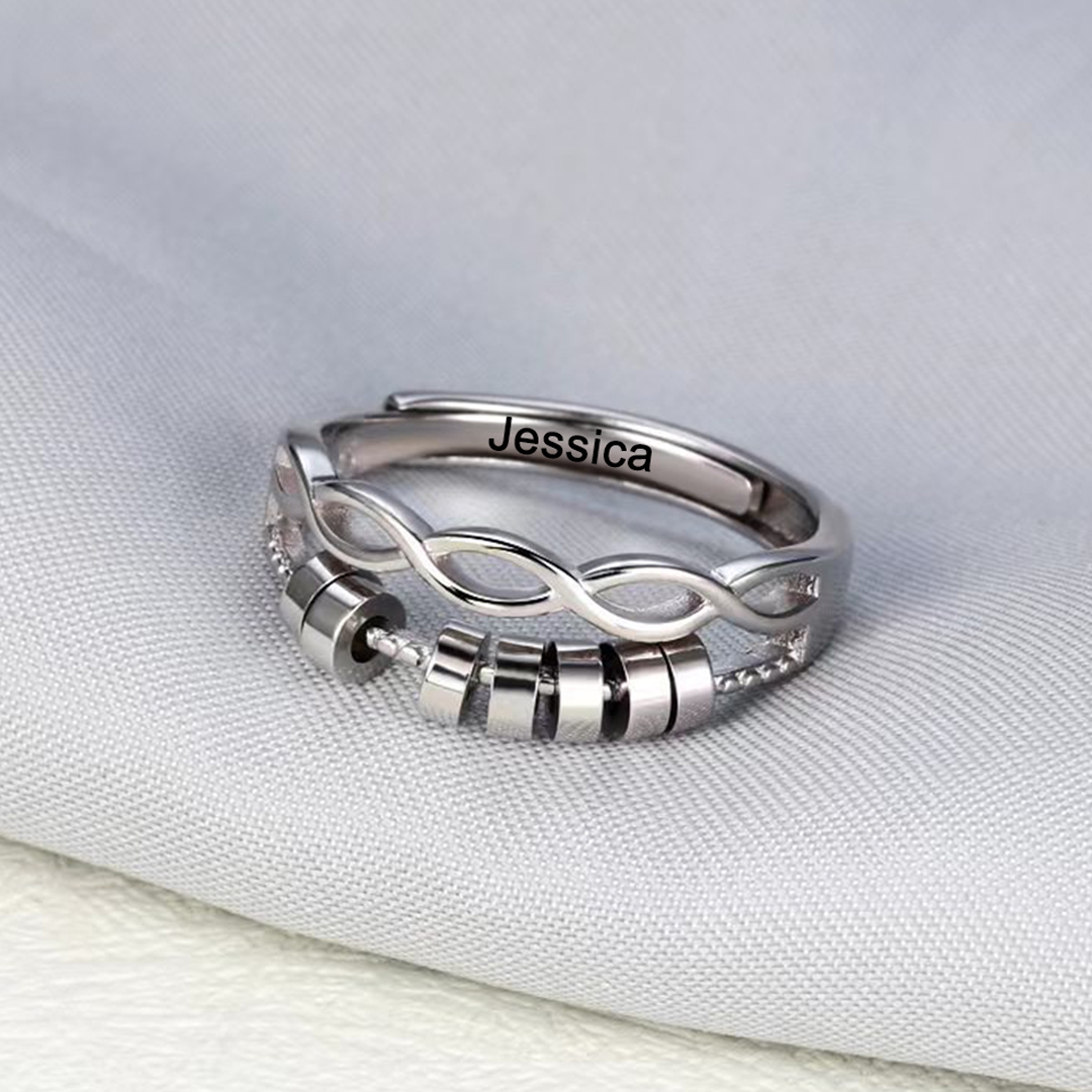 For Daughter - S925 Drive Away Your Aanxiety Name Custom Ring